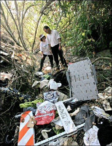 Trash in Creek in Petaluma